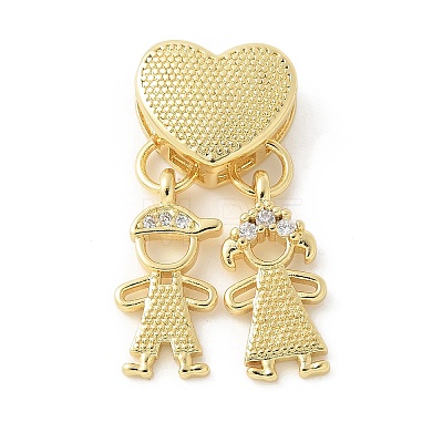 Brass Micro Pave Cubic Zirconia Pendants KK-P294-22G-1