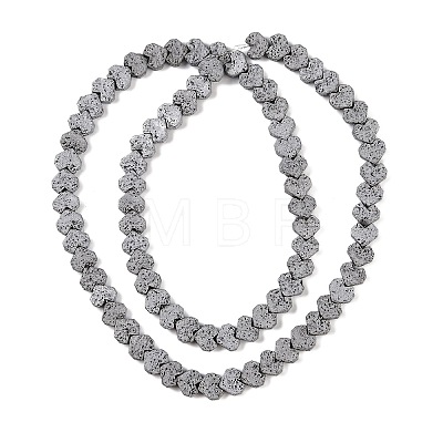 Electroplated Natural Lava Rock Beads Strands G-Q1009-G01-02G-1