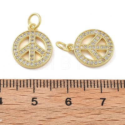 Brass Micro Pave Cubic Zirconia Charms KK-C092-04G-1