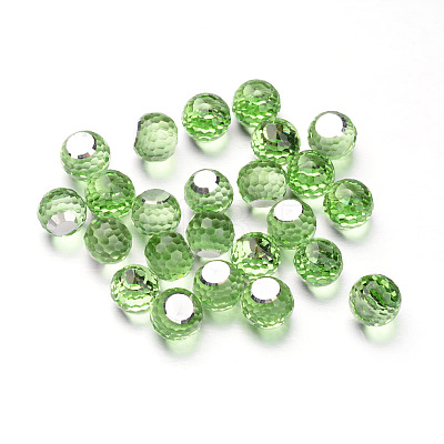 Faceted Round Glass Cabochons X-GGLA-L008A-05-1