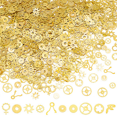 Olycraft 300~400Pcs 10 Style Brass Cabochons MRMJ-OC0003-83-1