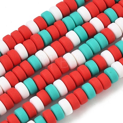 Christmas Handmade Polymer Clay Beads Strands CLAY-F006-01B-1