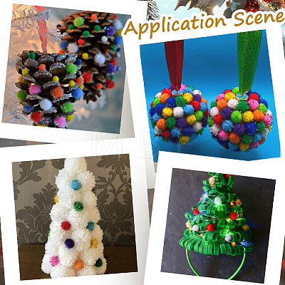 400Pcs Handmade DIY Doll Craft Pom Pom Balls FABR-SC0001-01A-03-1