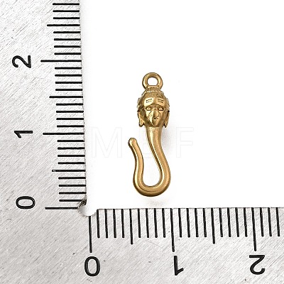 304 Stainless Steel Buddha Head Hook Clasps SA-CBACB61-16G-1