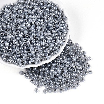 DIY Craft Beads 6/0 Ceylon Round Glass Seed Beads X-SEED-A011-4mm-149-1