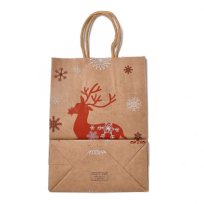 Christmas Theme Hot Stamping Rectangle Paper Bags LS-CARB-F011-02B-1