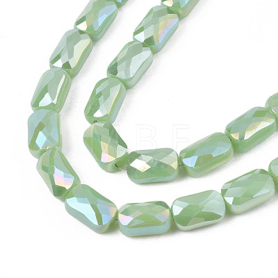 Electroplate Opaque Solid Color Glass Beads Strands EGLA-N002-25-A03-1