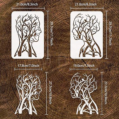2Pcs 2 Styles Environmental Protection Theme Plastic Drawing Painting Stencils Templates Sets DIY-WH0172-917-1