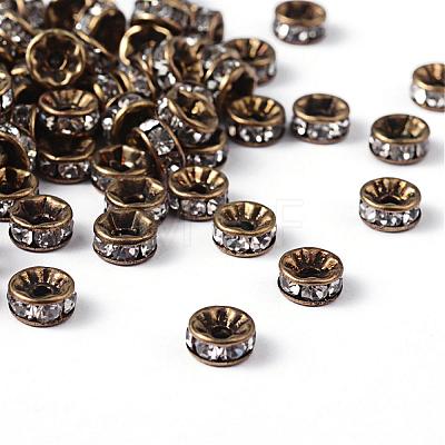 Brass Rhinestone Spacer Beads RB-A014-Z6mm-01AB-NF-1