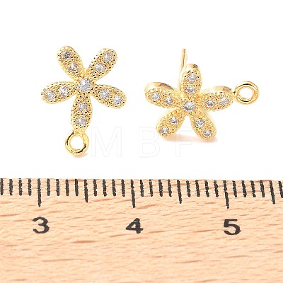 Brass Rhinestone Stud Earring Findings RB-CBA7264-01G-1