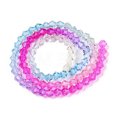 Gradient Color Baking Paint Glass Bead Strands LS-DGLA-A039-T6mm-A08-1