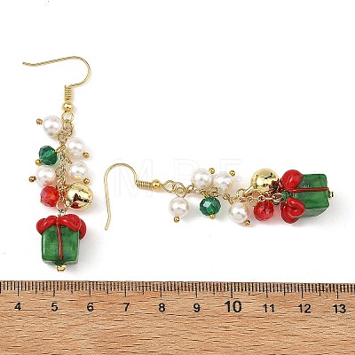 Christmas Handmade Lampwork Dangle Earrings EJEW-TA00829-1
