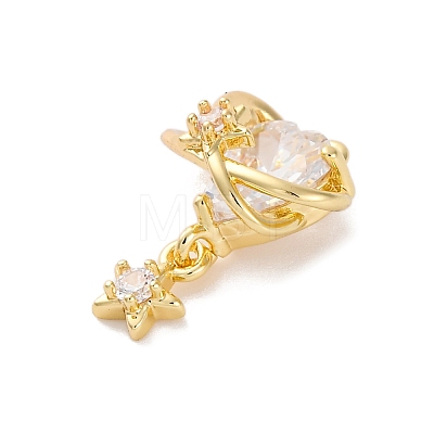 Brass Micro Pave Cubic Zirconia Pandents KK-U042-12G-1