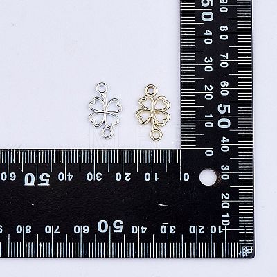 60 Pieces Four Leaf Clover Connector Charm Alloy Lucky Clover Charm Pendant with Jump Ring for Jewelry Necklace Bracelet Earring Making Crafts JX338A-1