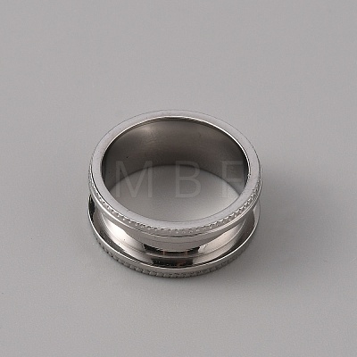 201 Stainless Steel Grooved Finger Ring Settings STAS-WH0027-26A-P-1