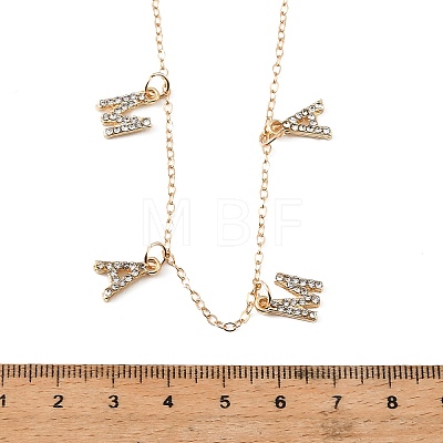 Mother's Day Alloy Crystal Rhinestone Letter MAMA Pendant Necklaces for Women NJEW-Z117-02G-1