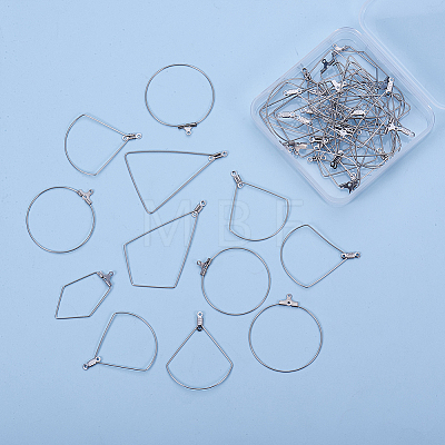 304 Stainless Steel Wire Pendants STAS-SC0001-02P-1