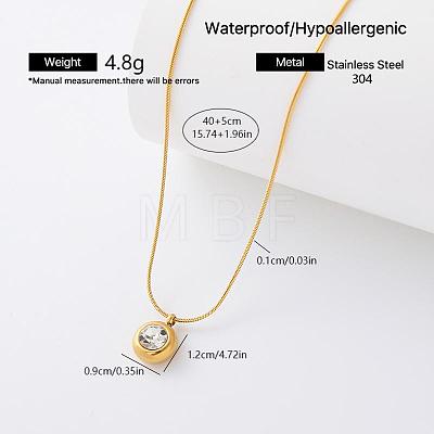 304 Stainless Steel Crystal Rhinestone Pendant Necklaces for Women HD5158-4-1