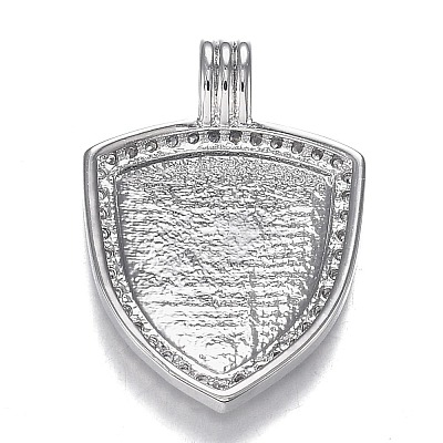 Brass Micro Clear Cubic Zirconia Pendants ZIRC-F120-020P-1