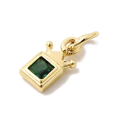 Brass Cubic Zirconia Charms KK-G554-01B-02-1