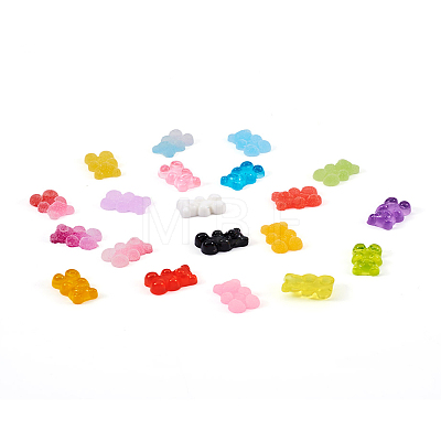 100Pcs 20 Colors Flatback Resin Cabochons RESI-PJ0001-02-1