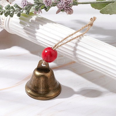 Iron Bell Pendant Decoration HJEW-JM02235-02-1