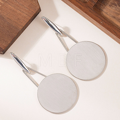 Alloy Flat Round Dangle Stud Earrings FS-WG56DB5-01-1