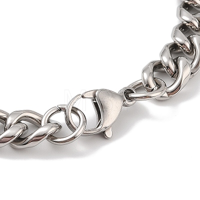 Ion Plating(IP) 304 Stainless Steel Flower Link Chain Bracelets for Men BJEW-B096-48B-AS-1