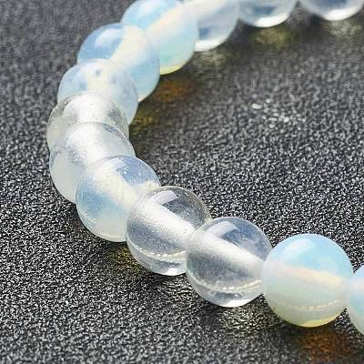 Opalite Beaded Stretch Bracelets BJEW-A117-B-07-1