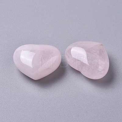 Natural Rose Quartz Heart Love Stone X-G-G798-14-1