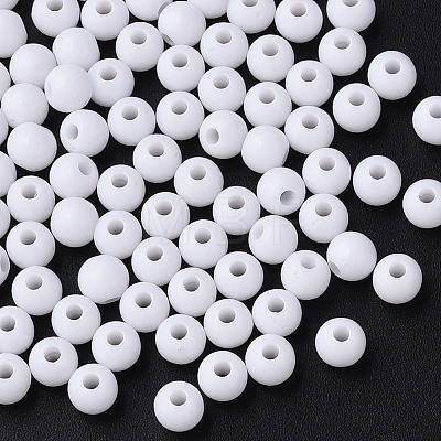 Opaque Acrylic Beads X-MACR-S370-C6mm-01-1