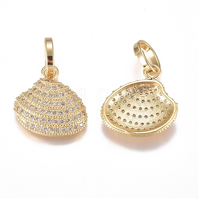 Brass Micro Pave Cubic Zirconia Pendants ZIRC-G168-07G-1