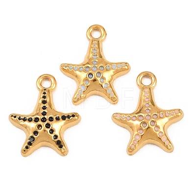 304 Stainless Steel Enamel Pendants STAS-A135-09G-1