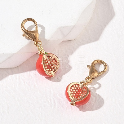 Brass Enamel Pendant Decorations HJEW-YW00573-03-1