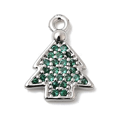 Christmas Brass Micro Pave Cubic Zirconia Charms KK-L258-04P-C01-1