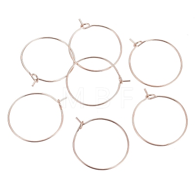 Ion Plating(IP) 316L Surgical Stainless Steel Hoop Earring Findings STAS-G130-03RG-21MM-1