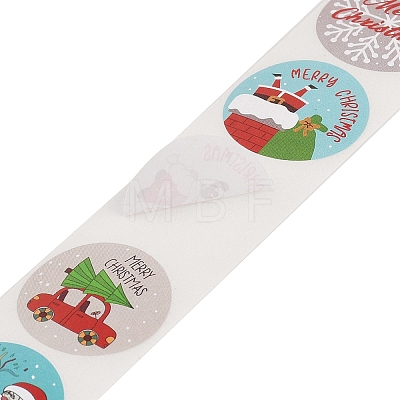 500Pcs Christmas Theme Round Stickers AJEW-S090-04C-1