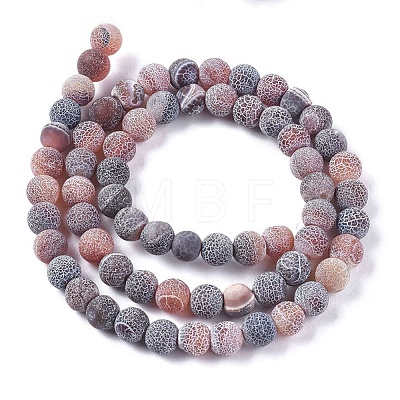 Natural Weathered Agate Beads Strands G-L534-03-6mm-1