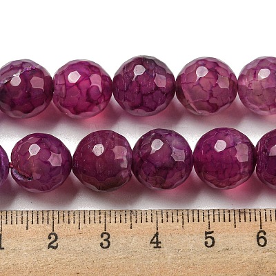 Faceted Natural Dragon Veins Agate Beads Strands X-G-F447-12mm-L02-1