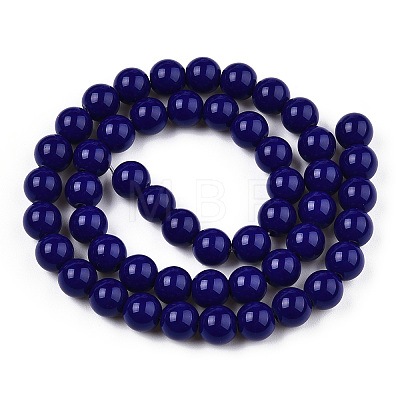 Opaque Solid Color Glass Beads Strands X-GLAA-T032-P8mm-03-1