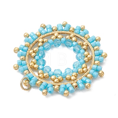 Seed Beads & Glass Beaded Pendants PALLOY-MZ01295-02-1