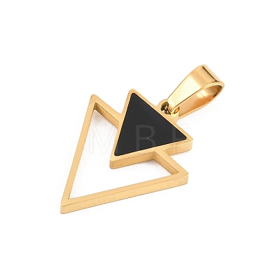 304 Stainless Steel Enamel Pendants STAS-B137-03G-1