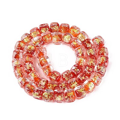 Handmade Foil Glass Beads Strands FOIL-Q002-04I-1