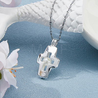 925 Sterling Silver Empty Bead Cage Pendants STER-WH0005-63-1