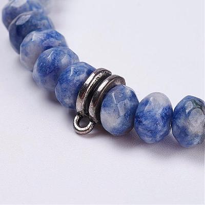 Natural Blue Spot Jasper Stretch Bracelets BJEW-JB03188-04-1