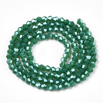 Opaque Solid Color Electroplate Glass Beads Strands EGLA-A039-P2mm-A07-1