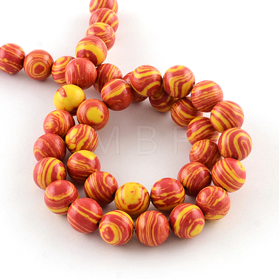 Dyed Synthetical Gemstone Round Bead Strands G-Q939-01A-M-1