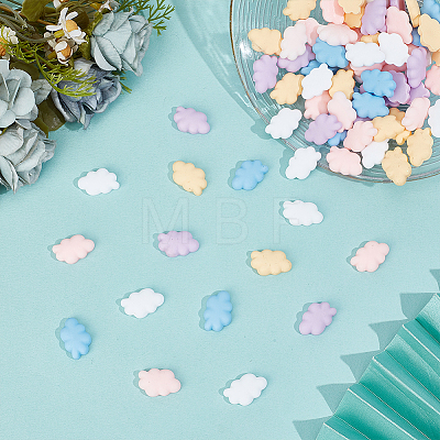 80Pcs Opaque Resin Cabochons CRES-ME0001-06-1