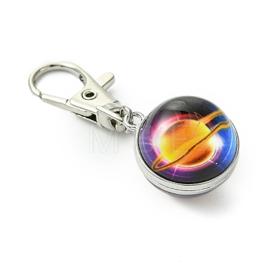 Galaxy Theme Luminous Glass Ball Pendant Decorations HJEW-JM02798-02-1