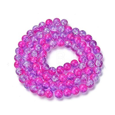 Spray Painted Crackle Glass Beads Strands CCG-Q002-10mm-09-1